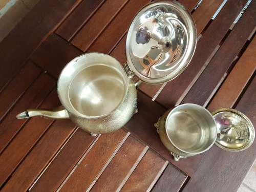 Brass Teapot and sugar bowl