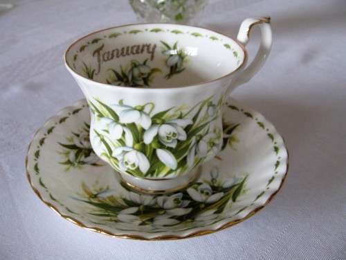 Royal Albert Flower of the Month January Tea Duo