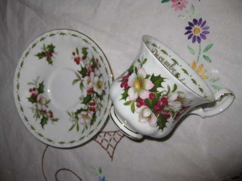 Royal Albert Flower of the Month December Coffee Duo