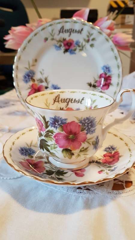 Royal Albert Flower of the Month August Tea trio