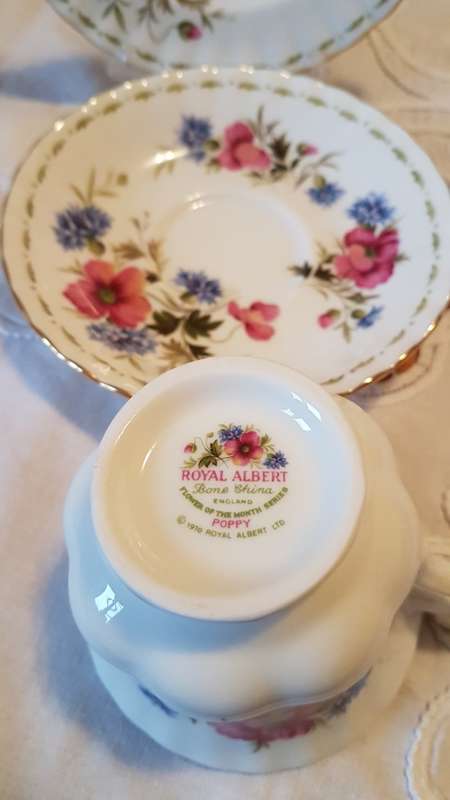 Royal Albert Flower of the Month August Tea trio