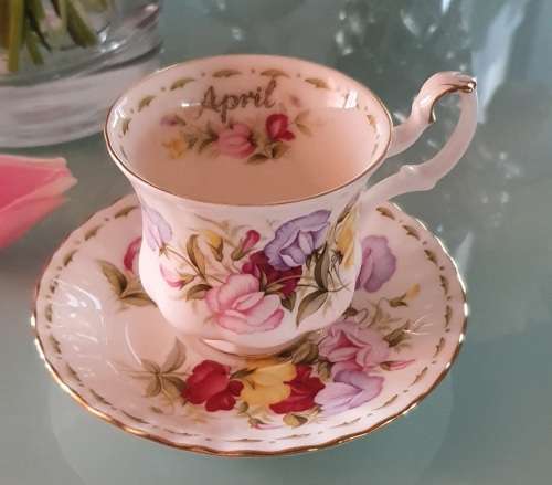 Royal Albert Flower of the Month April Coffee Duo