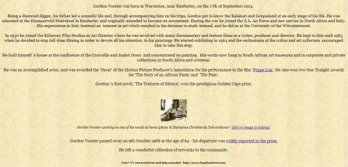 Gordon Vorster: Original framed print. Unique item!!!