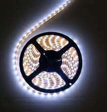 5 meter White SMD LED Re-sizeable Strip Lights. 300 LED's with adhesive stick on tape. Water Proof
