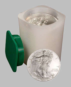 20 X 1 Troy ounce brilliant uncirculated American Silver Eagle coins in mint tube