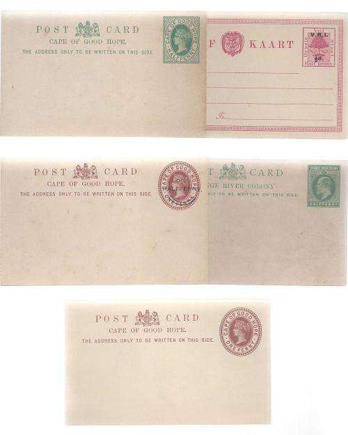 SA POSTAL STATIONERY X FIVE UNUSED POST-CARDS IN REASONABLE CONDITION