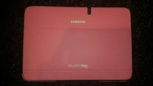 Samsung Galaxy Note 10.1 tablet (GT-N8000) with pink Samsung book cover & charger