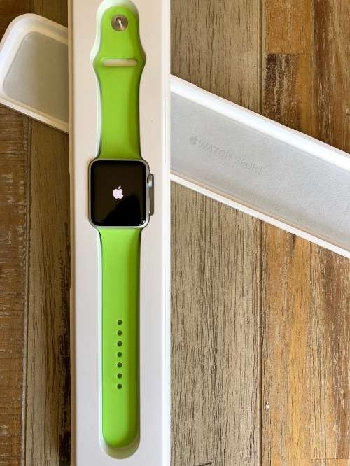 Apple Watch Sport Series 1 42 mm Silver with Lime Green sport band