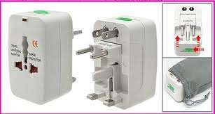 Universal Plug travel adapter for all plugs / Flat Pin, Round Pin, Europe, USA, ASIA, South Africa