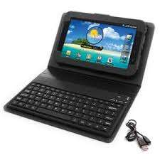 USB Keyboard Leather Case with Stylus for 10.1 inch Tablet PC - Black