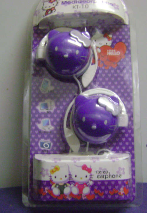 Hello kitty multi-media Earphones Cartoon ear hook headphone