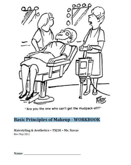 Basic Principles of Makeup - WORKBOOK.  E-BOOK