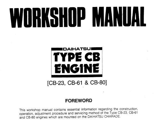 Daihatsu Charade - Service Manual EBOOK