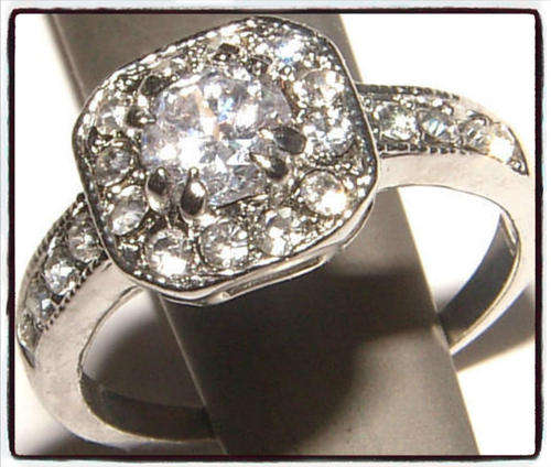Exquisite CZ and RHINESTONE Encrushed DRESS RING Size T