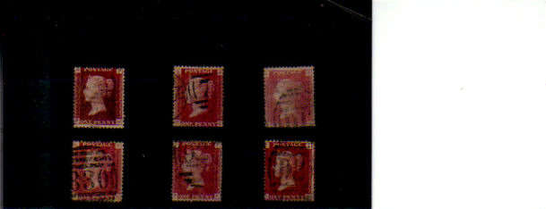 GB.QVIC.1858-70.1d REDS PLATS.USED.AS PER SCAN.CAT R682
