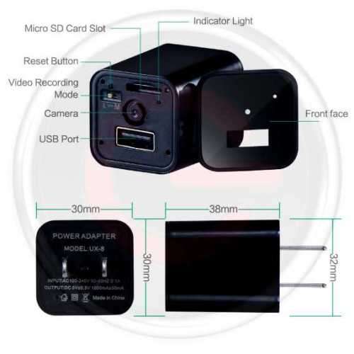 Spy Camera Wall Adapter Spy camera With WIFI & FULL HD 1080P