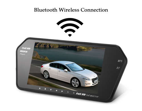 RearView Monitor - Reverse Monitor - 7" Bluetooth LED Rearview Monitor and Media Player