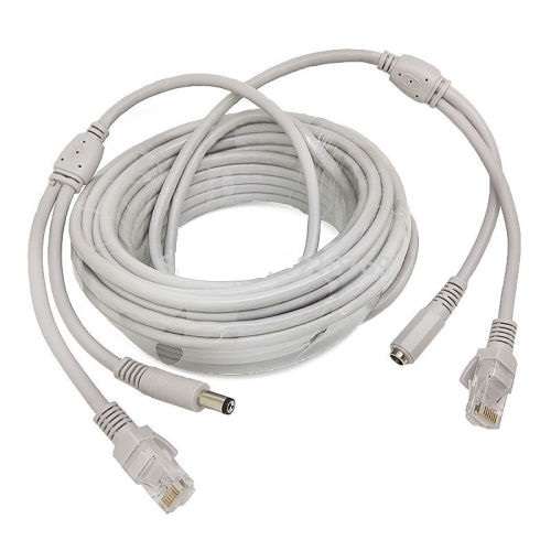 50m Gray CAT5/5e Ethernet Cable + DC Power CCTV Network Lan Cable