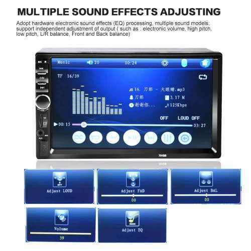 Car Radio - 7" Double Din Touch screen Media player