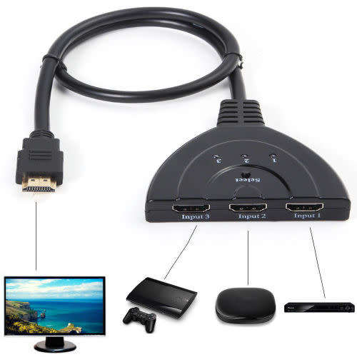 HDMI to HDMI Switch - 1x3 HDMI Switch - 1080p 1x3 HDMI Switch - HDMI to HDMI 1x3 Switch