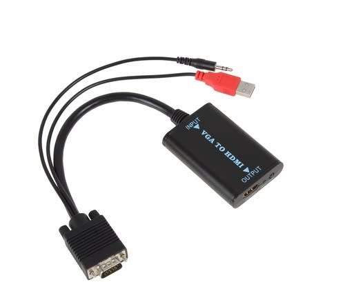 VGA To HDMI Converter - VGA Conversion Cable - VGA + Audio to HDMI Converter Cable