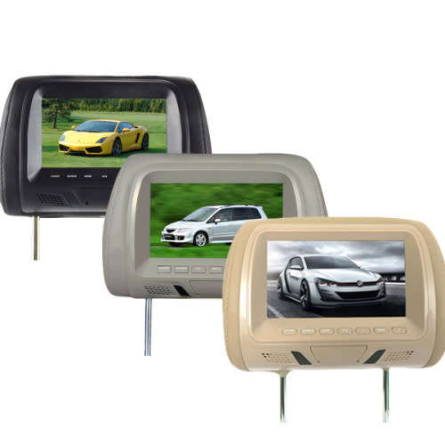 Set of 2 Backseat Headrest Monitors - 7" USB, SD card reader