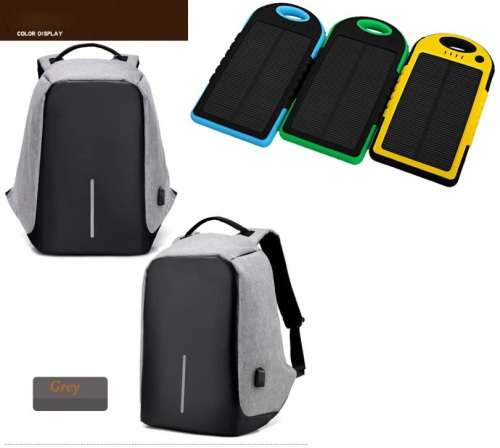 Laptop Bag + Solar Power Bank - Anti-Theft Laptop Bag - Stylish Design Anti-Theft Laptop Safety Bag