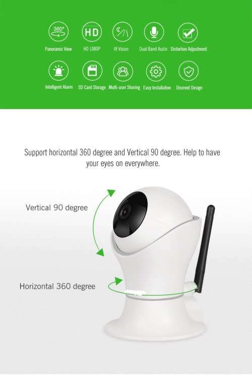 IP camera - Wifi PTZ Camera - PTZ Camera - IP Wireless 360 PTZ Panoramic Camera