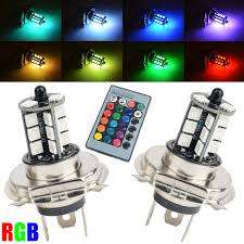 H4 RGB LED Headlight - RGB Remote H4 Headlight Set