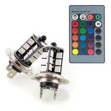 LAmp Colorful With Remote  LED H7 RGB Auto