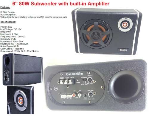 Car Audio Special!! 7" Car Radio + 80W Subwoofer with built-in Amp, Parking Sensors & Reverse Camera