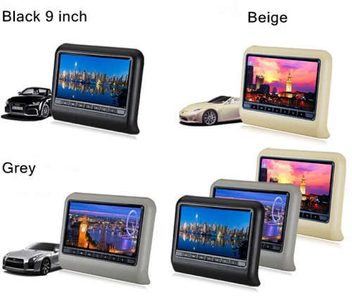 9" Headrest Monitor - 9" DVD Headrest Monitors with built in Speakers - Media Monitors