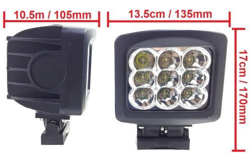 90W LED Spotlight - 5.2" 90W 9 LED Spotlight - 90W 5.2" Heavy Duty Spot Light