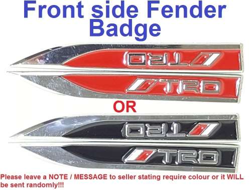 Toyota TRD Emblem Special!!! Toyota-TRD Badges - TRD Emblem Set - TRD Front, Side, Boot Badge Set
