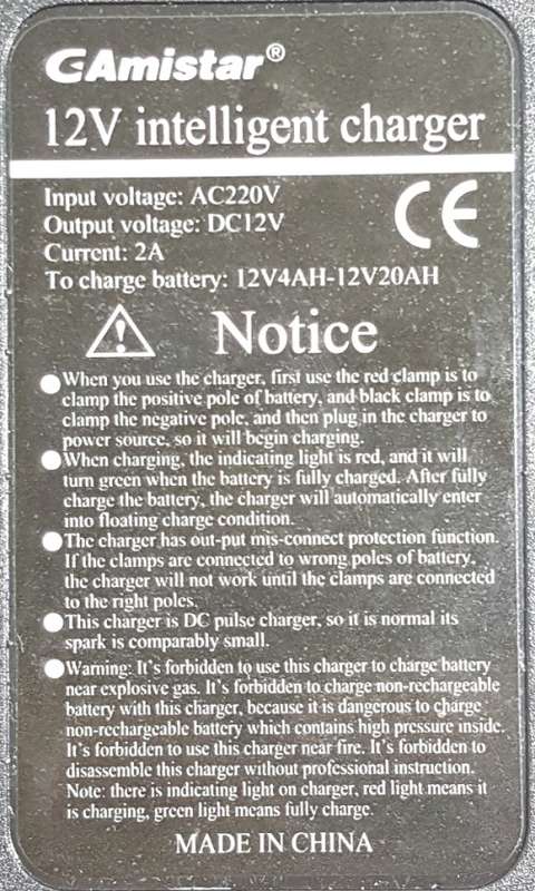 Battery Charger - 12V 2A Pulse Battery Charger - G-Amistar 12V 2A Pulse Charger(Wholesale/Bulk)