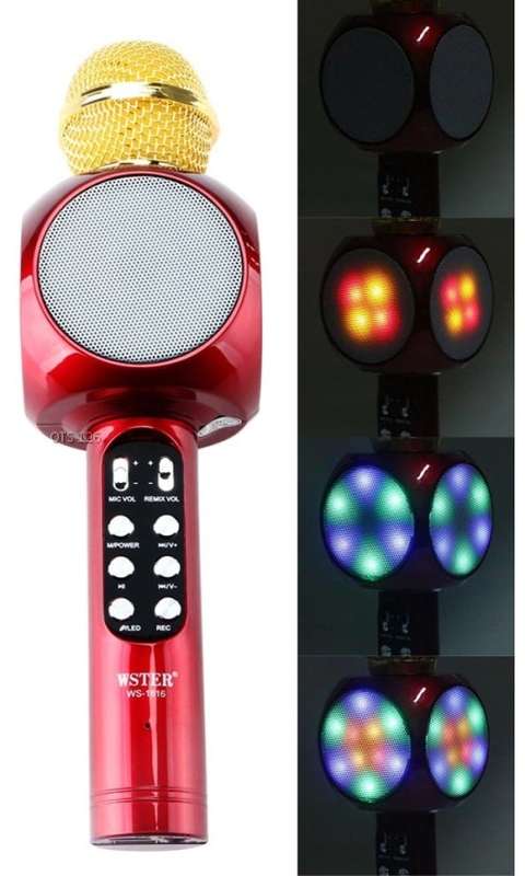 Clearance Auction!!! Microphone - Bluetooth Karaoke Mic with Built-In Speakers and LEDs