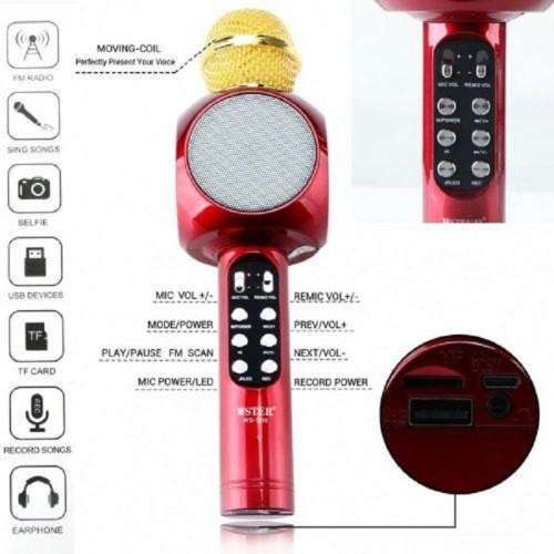 Clearance Auction!!! Microphone - Bluetooth Karaoke Mic with Built-In Speakers and LEDs