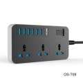 BT09 Power Socket 3 AC 6 USB Charger