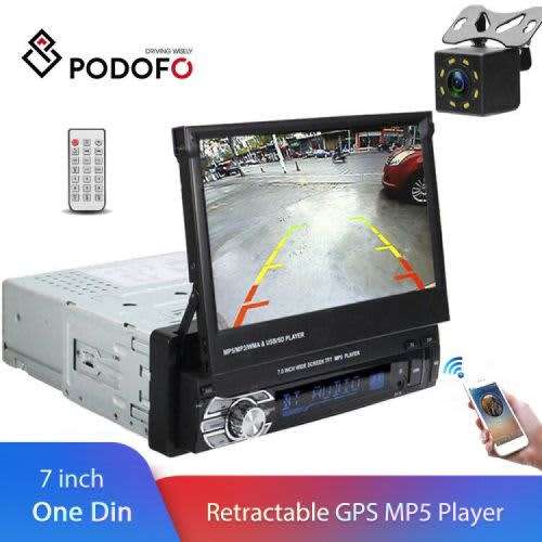 Car Radio - 7" Touch screen In-Dash Media player - 1Din Style 7" BT/DVD/AUX/USB MP5 player Radio
