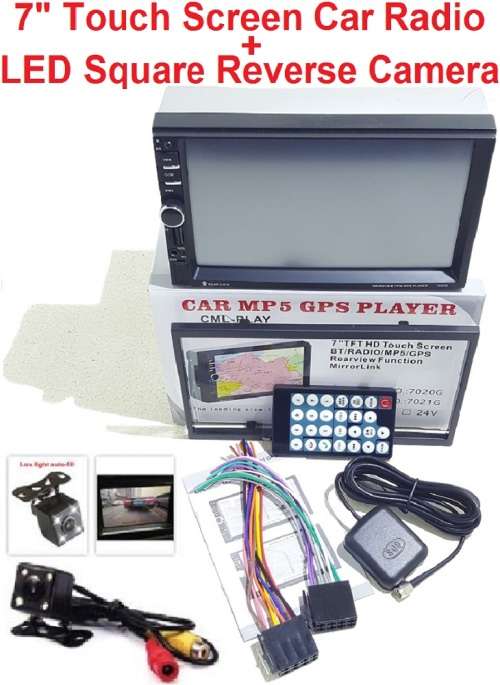 Car Radio GPS Double Din Touch screen Car Radio with Free Square Reverse Camera