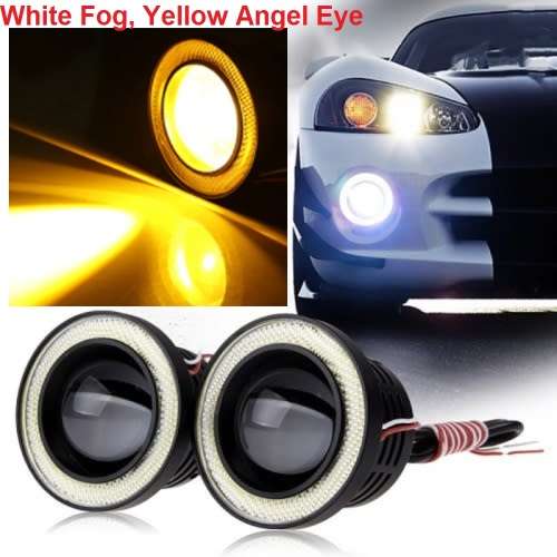 BLACK FRIDAY Special!!! LED Angel Eye Fog Light - White Fog + Yellow Angel Eye LED Fog Light