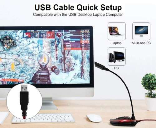 Microphone - Desk Top Condenser Microphone - USB connector Condenser Microphone Q-55