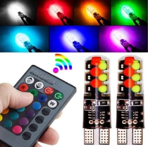 T10 12V 12 LED RGBW Lights - Park, Break, Reverse T10 LED Lamps - 12V T10 12 LED DIY RGBW Auto Lamp