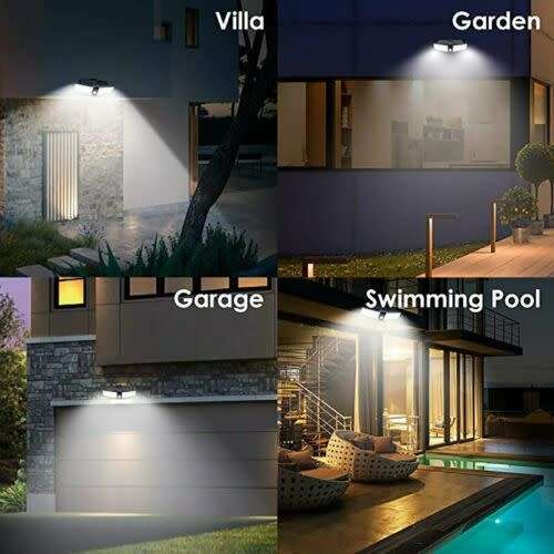 Solar Floodlight - 100 LED Solar Light - 100 LED Solar Garden Security Floodlight