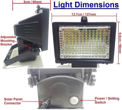Solar Floodlight - 100 LED Solar Light - 100 LED Solar Garden Security Floodlight