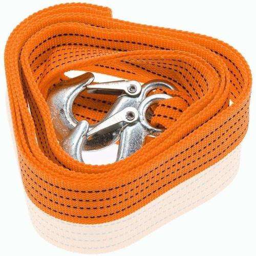 Tow Rope - 4m Towing Rope with Hooks - 4 Ton 4m x 5cm Tow Rope with 2 Hook Clips