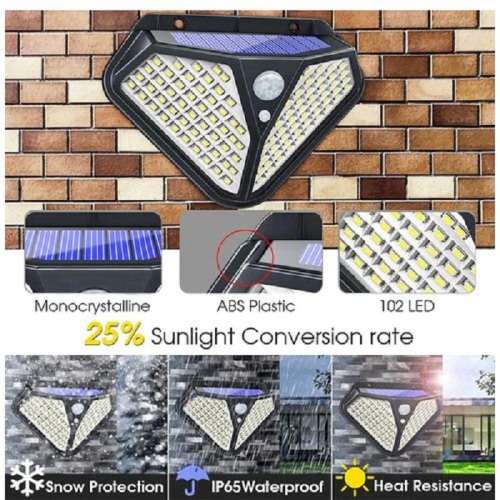 102 LED Solar Light - 102 LED 25W Motion Sense Outdoor Light - Super Bright Outdoor Light