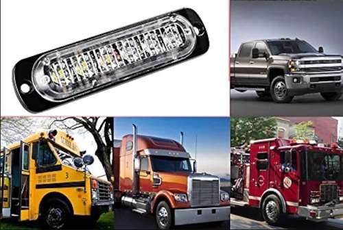 Reflector Light - 12V - 24V 18W LED Reflector Light - White & Amber(Yellow) LED Flash Warning Light