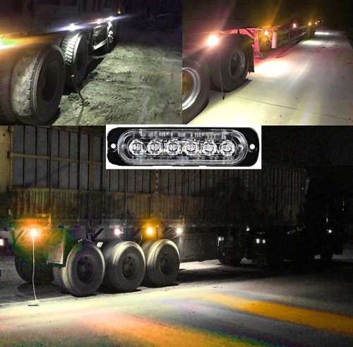 Reflector Light - 12V - 24V 18W LED Reflector Light - White & Amber(Yellow) LED Flash Warning Light