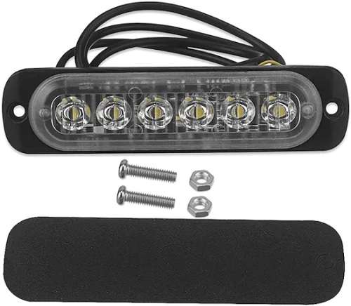 Reflector Light - 12V - 24V 18W LED Reflector Light - White & Amber(Yellow) LED Flash Warning Light